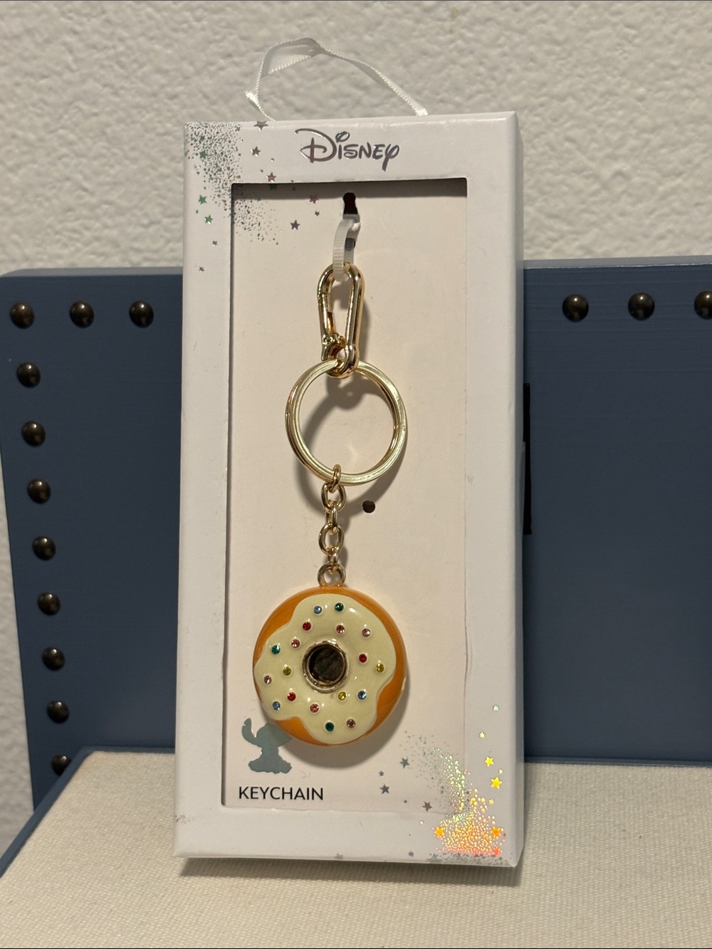 New Disney Donut Multicolored Rhinestone Bag Charm Key Chain